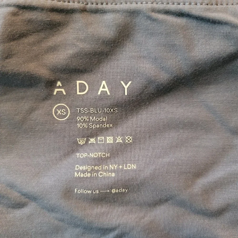 ADAY Top Notch T-shirt - Mineral Blue - sz XS NWOT - Picture 5 of 6